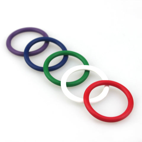 Rainbow Silicone Pleasure Rings 5 pack - Cock Rings