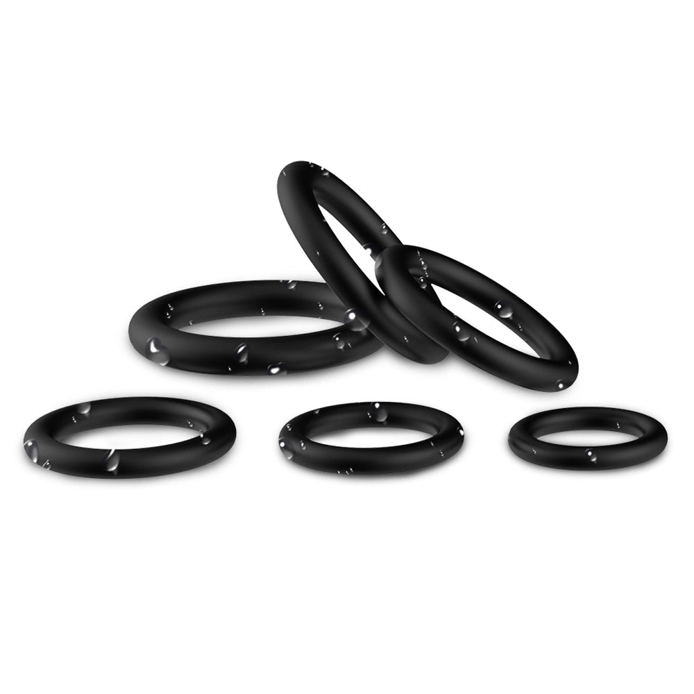 Stay Hard Smooth Cockring Set - - Stretchy Cock Rings
