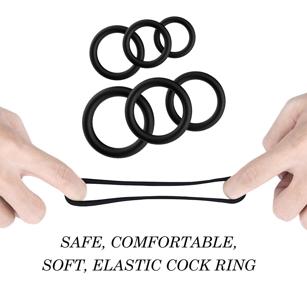 Stay Hard Smooth Cockring Set - - Stretchy Cock Rings