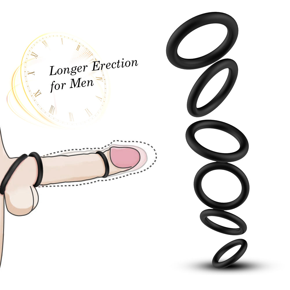 Stay Hard Smooth Cockring Set - - Stretchy Cock Rings