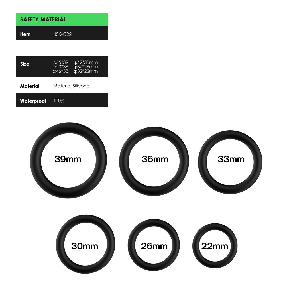 Stay Hard Smooth Cockring Set - - Stretchy Cock Rings