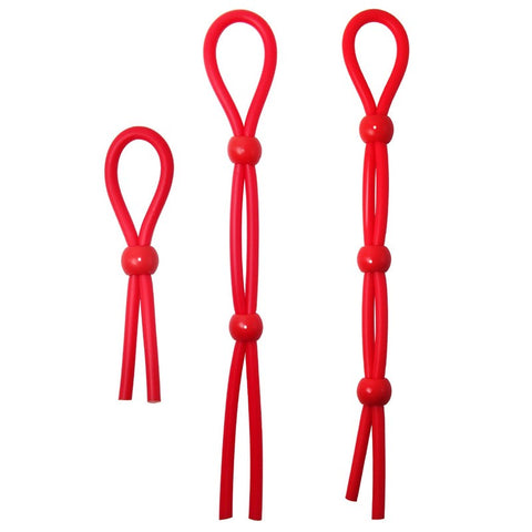 Red Adjustable Penis Ties - Cock Rings