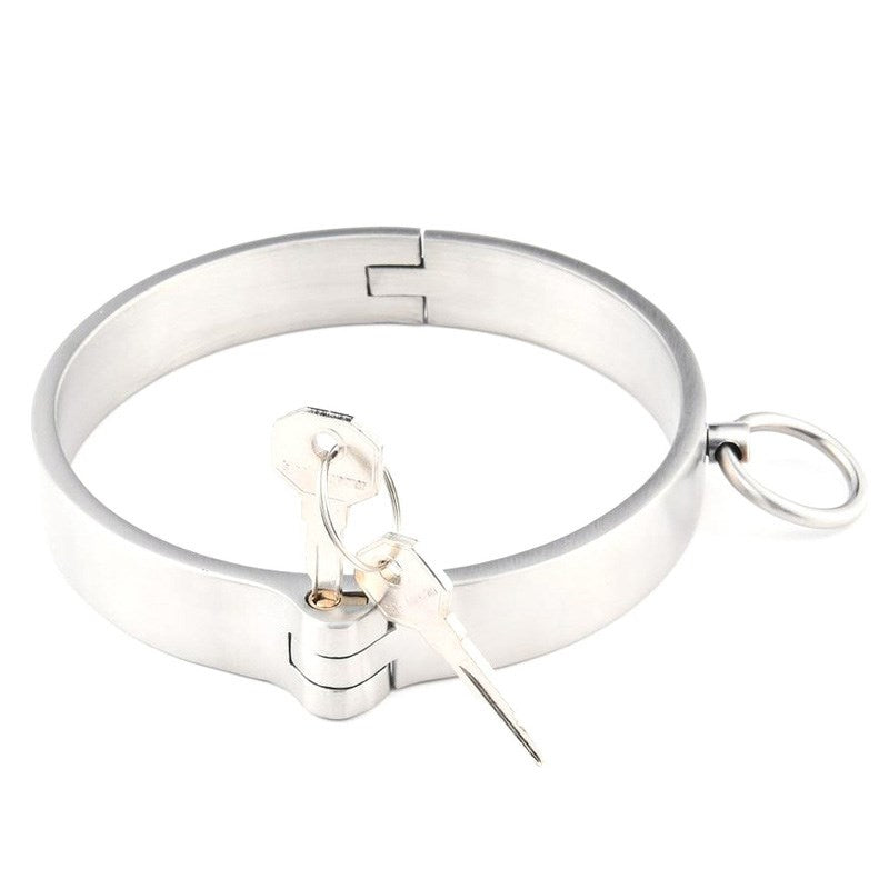 Round Bar Steel Slave Collar with O-Ring - Steel Sex Toys