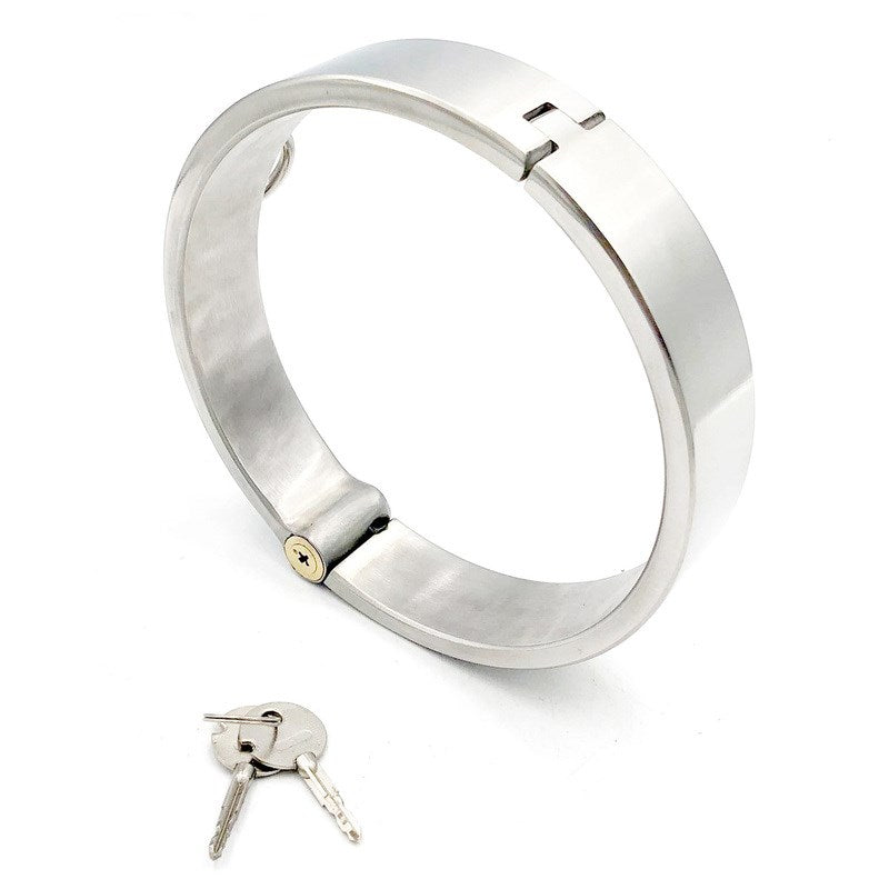 Round Bar Steel Slave Collar with O-Ring - Steel Sex Toys