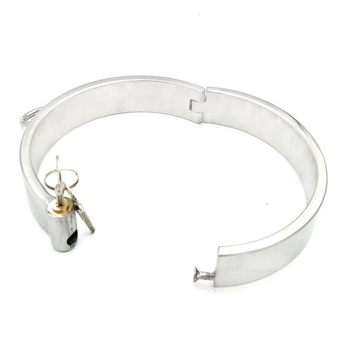 Round Bar Steel Slave Collar with O-Ring - Steel Sex Toys
