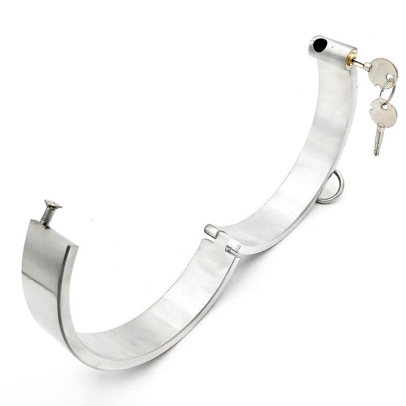 Round Bar Steel Slave Collar with O-Ring - Steel Sex Toys