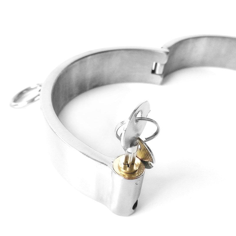 Round Bar Steel Slave Collar with O-Ring - Steel Sex Toys