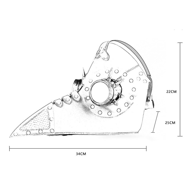 BDStyle Brown PU Leather Rivet Spike Long Bird Beak - - Masks And Blindfolds