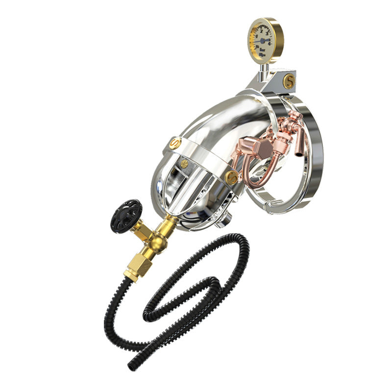 Steampunk Male Cock Cage Medium With Different Ring Size - Small - Male Chastity