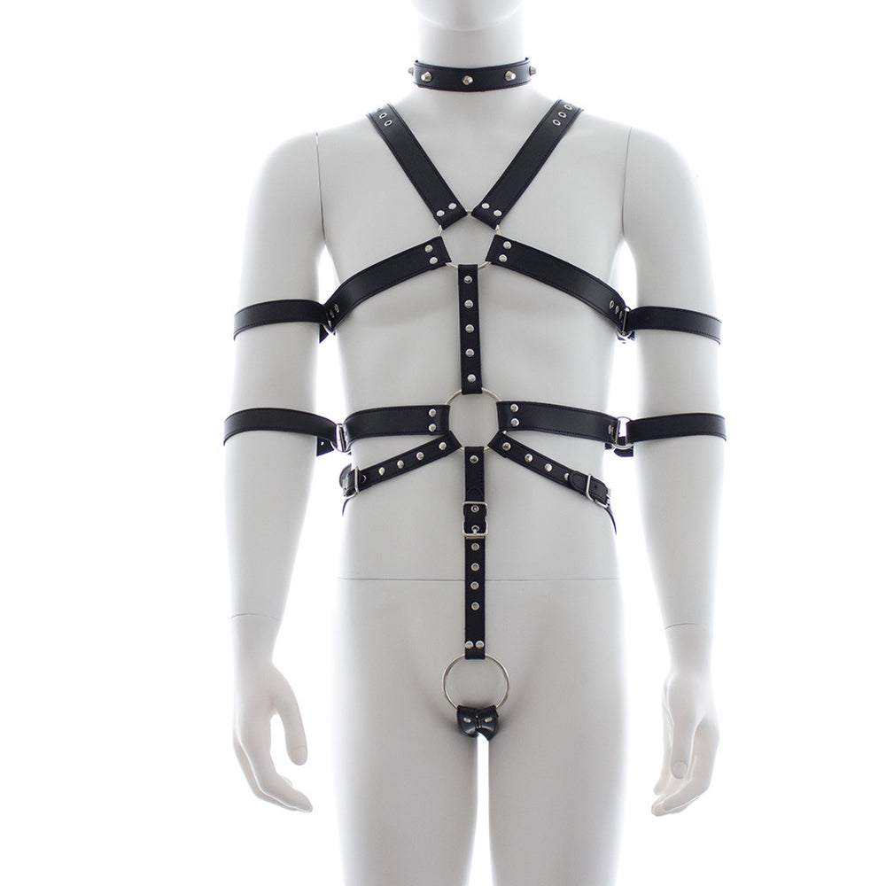 BDStyle Fetish Full Body Harness With Double Cuffs - OS - His Fetish