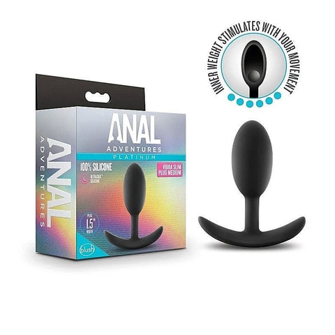 Anal Adventures Platinum Vibra Slim Plug - Butt Plugs
