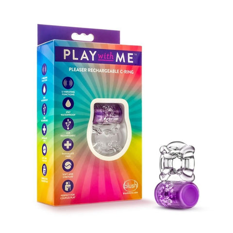 Play with Me Pleaser Rechargeable C Ring - Vibrating Cock Rings