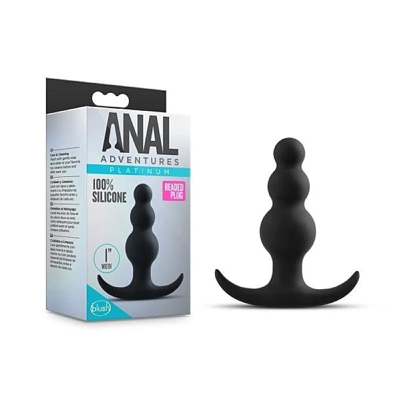 Anal Adventures Platinum Beaded Plug By Blush Novelties - Butt Plugs