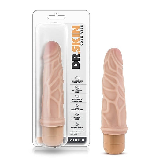 Dr. Skin Cock Vibe 3 - 7.25'' Cock - Flesh - Vibrating Dildos