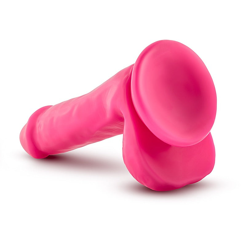 Neo Dual Density Cock With Balls Neon Pink - Realistic Dildos
