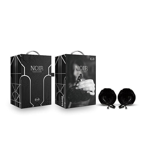 Noir Pom Adjustable Nipple Clamps Furry Nipple Clamps - Nipple and Clit Clamps