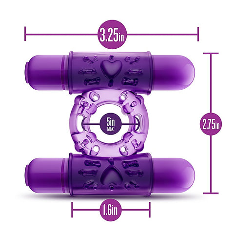 Play With Me Double Play Dual Vibrating Cock Ring - Vibrating Cock Rings