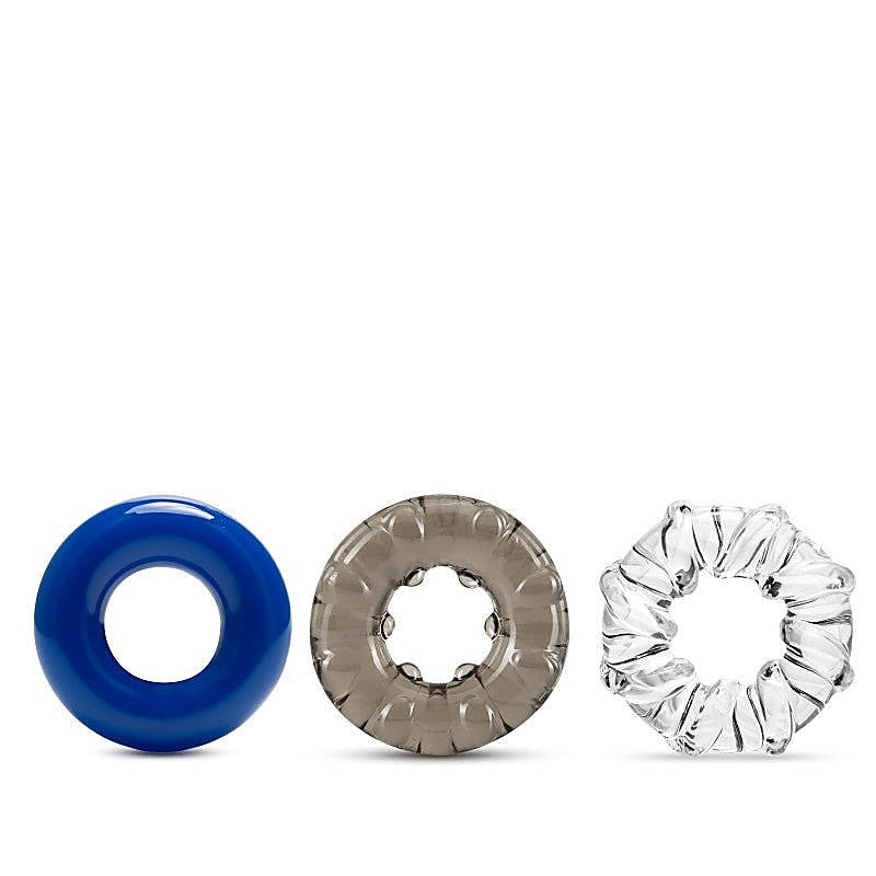 Stay Hard Triple Stretch 3 Pack Cock Rings - Cock Ring Sets
