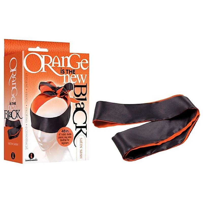 The 9'S Orange Is The New Black Satin Sash By Icon Brands - Masks And Blindfolds