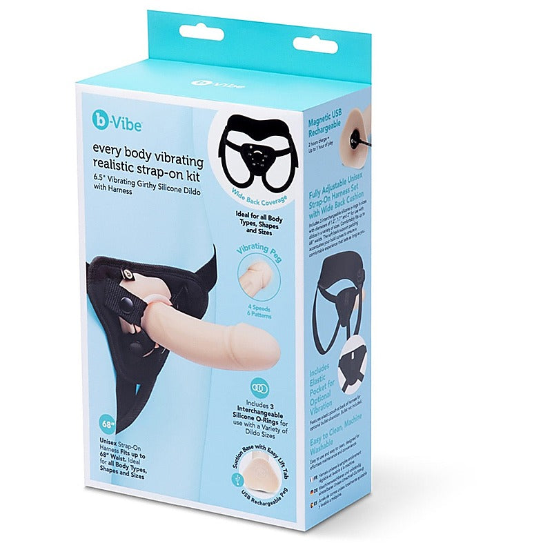 Every Body Vibrating Realistic Strap-On Kit By B-Vibe - Strap On Sextoys