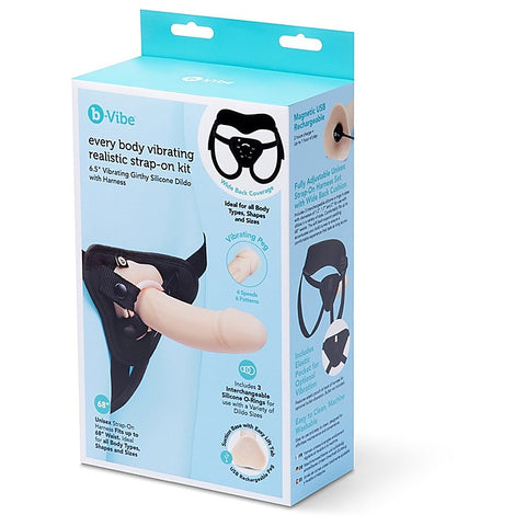 Every Body Vibrating Realistic Strap-On Kit By B-Vibe - Strap On Sextoys