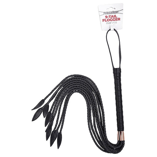 BMS Factory Punishment Rose Gold Braided 9 Tail Flogger - Whips And Crops
