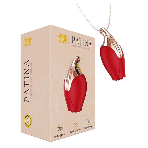 Patina Vibrating Rose Necklace Clit Vibe By Full Circle - Clit Ticklers and Pulsators