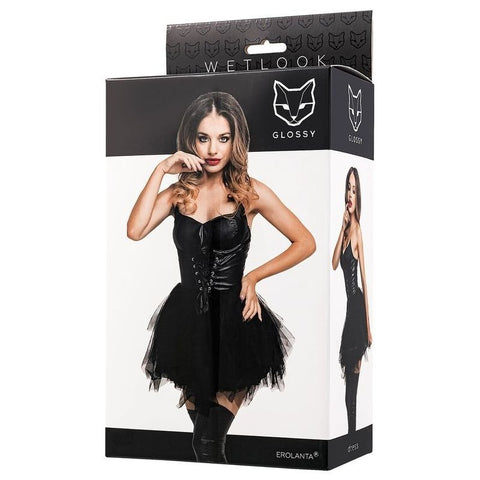 Glossy Elisia Noir Wetlook Dress by ToyFa - Her Fetish