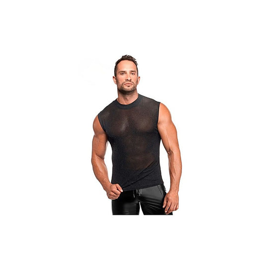 Noir Handmade Onyx Skin Sleeveless Cut Tank Black
