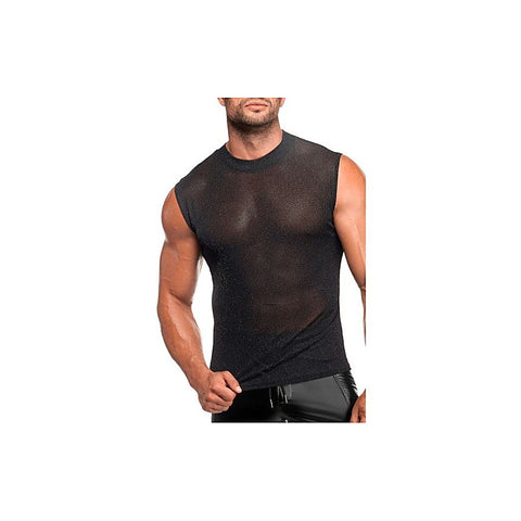 Noir Handmade Onyx Skin Sleeveless Cut Tank Black