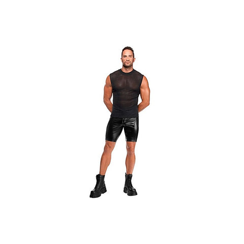 Noir Handmade Onyx Skin Sleeveless Cut Tank Black