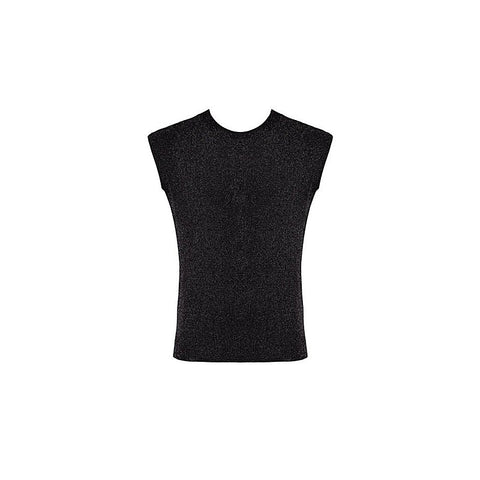Noir Handmade Onyx Skin Sleeveless Cut Tank Black