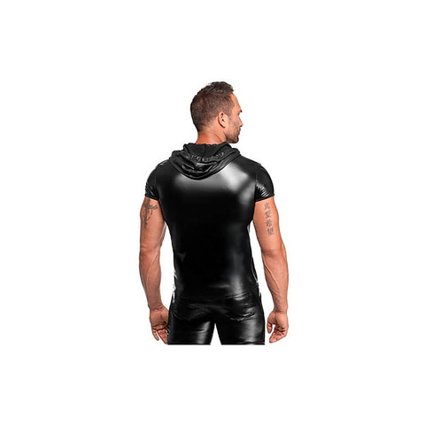 Noir Handmade Vexen Hooded Powerwetlook T Shirt Black