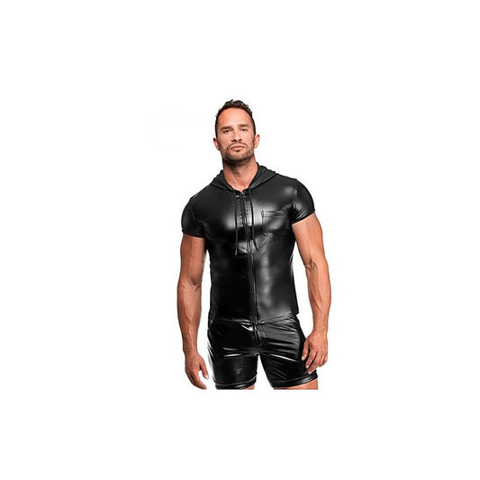 Noir Handmade Vexen Hooded Powerwetlook T Shirt Black