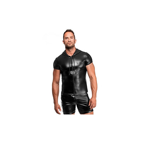 Noir Handmade Vexen Hooded Powerwetlook T Shirt Black