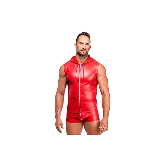 Noir Handmade Red Ignite Male Hooded Vest