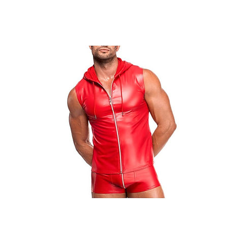 Noir Handmade Red Ignite Male Hooded Vest