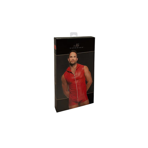 Noir Handmade Red Ignite Male Hooded Vest