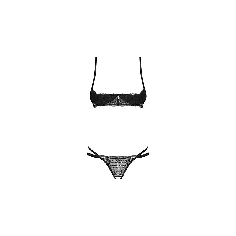 Nutris 2 Piece Crotchless Bra Panty Set By Obsessive - Bras and Bra Sets