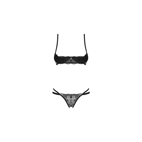 Nutris 2 Piece Crotchless Bra Panty Set By Obsessive - Bras and Bra Sets