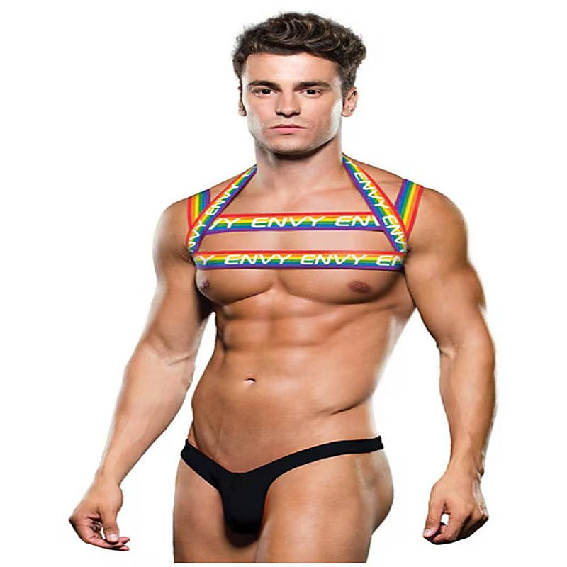 Rainbow Mens Chest Harness By Envy Menswear - Cuffs and Restraints