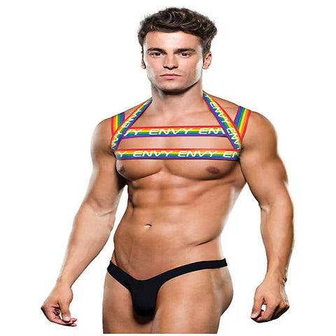 Rainbow Mens Chest Harness By Envy Menswear - Cuffs and Restraints