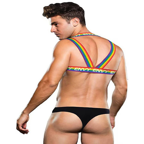 Rainbow Mens Chest Harness By Envy Menswear - Cuffs and Restraints