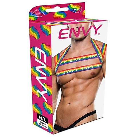 Rainbow Mens Chest Harness By Envy Menswear - Cuffs and Restraints