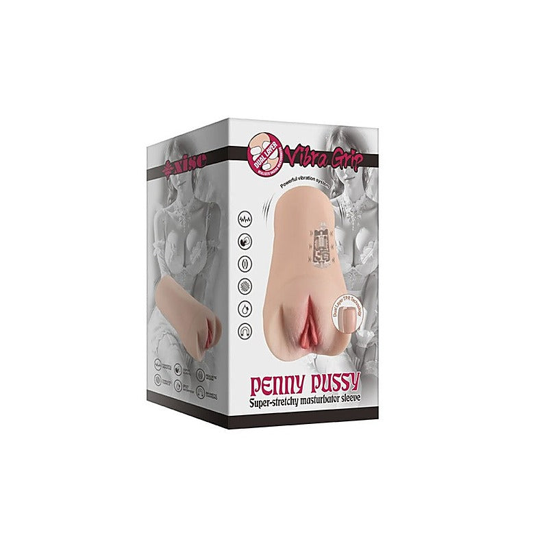 Penny Pussy Dual Layer Vibrating Male Masturbator By Xise - Masturbators and Strokers