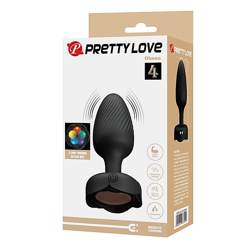 Olman Light-Up Rechargeable Butt Play Plug By Baile - Butt Plugs