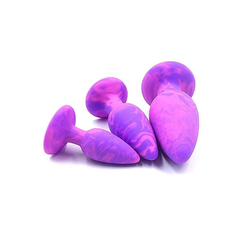 Colour Swirl Anal Plug Set Of 3 Sizes By Adam & Eve - Butt Plugs