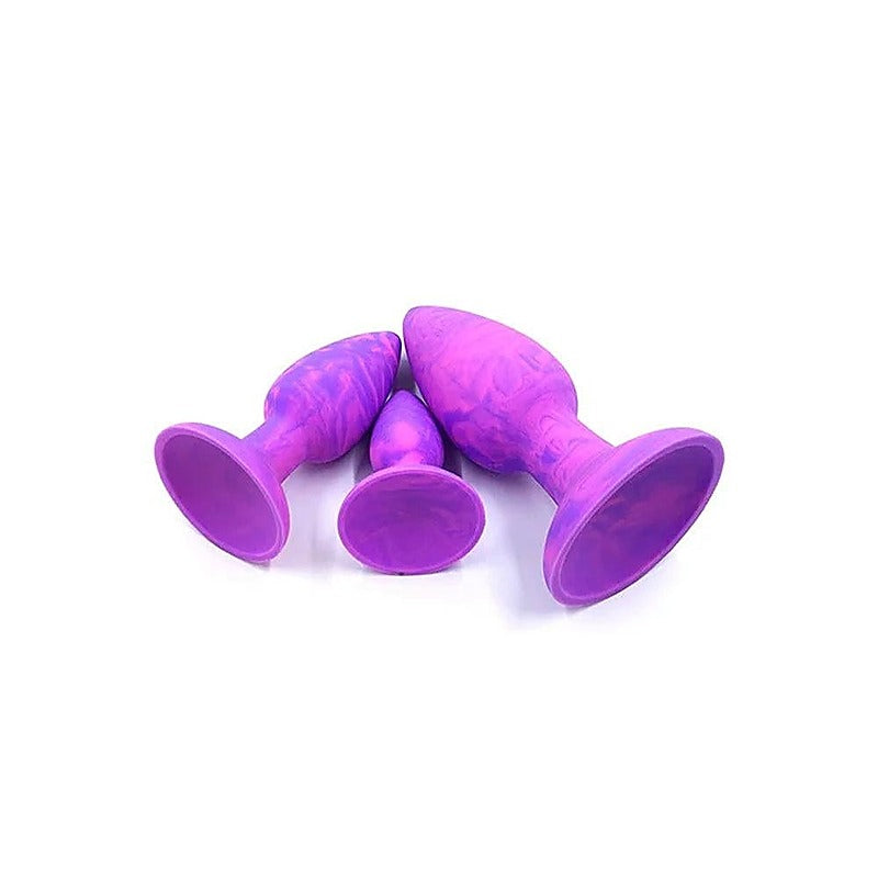 Colour Swirl Anal Plug Set Of 3 Sizes By Adam & Eve - Butt Plugs