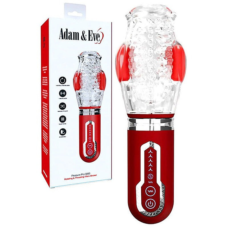 Pleasure Pro 3000 Thrusting & Rotating Stroker By Adam & Eve - Masturbators and Strokers
