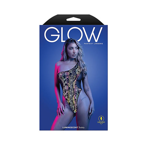 Fantasy Lingerie GLOW Luminescent Flash Teddy Black